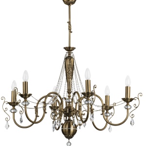 Candelabru 6 brate design clasic realizata manual, Cristal Swarovski Luca - Img 2