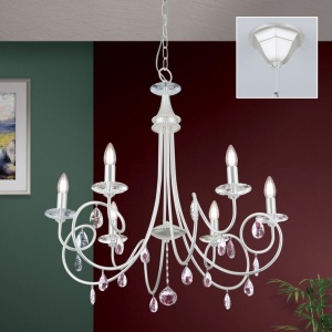 Candelabru 6 brate stil clasic cu cristale Swarovski Giada argintiu mat - Img 10