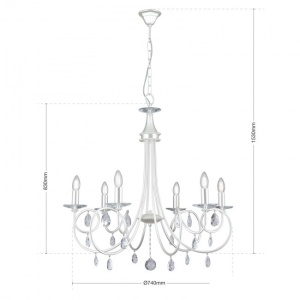 Candelabru 6 brate stil clasic cu cristale Swarovski Giada argintiu mat 175285 universul-luminii.ro