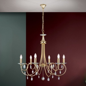 Candelabru 6 brate stil clasic cu cristale Swarovski Giada auriu mat - Img 5
