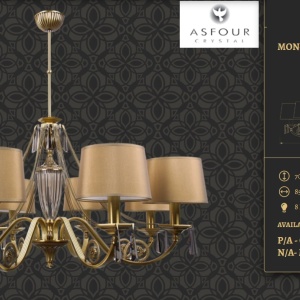 Candelabru 8 brate design clasic cristal Asfour Monza - Img 2