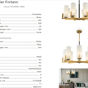 Candelabru 8 brate design modern Fortano MYMOD089PL-08BS - Img 2