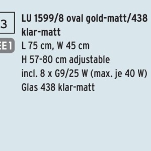 Candelabru 8 brate elegant design modern OPALDESIGN, auriu mat 163365 universul-luminii.ro