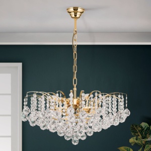 Candelabru cristal Asfour design lux KRISTALL KLASSISCH 9L gold/clear 161395 universul-luminii.ro