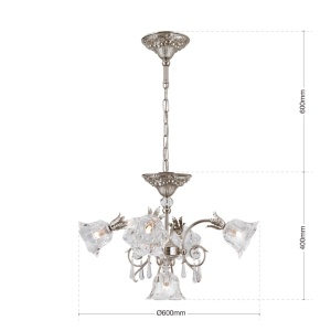 Candelabru cristal design lux LA BOHEME D-60cm 5L antique silver 239465 universul-luminii.ro