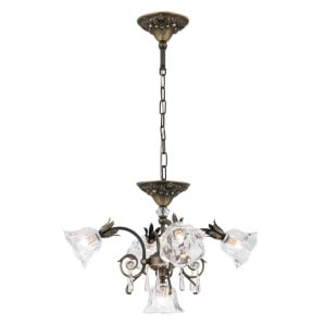 Candelabru cristal design lux LA BOHEME D-60cm 5L old patina 161505 universul-luminii.ro