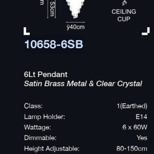 Candelabru cristal metal alama design elegant Lux, Belle 6L - Img 4