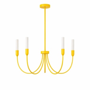 Candelabru cu 5 brate AUGUSTINE galben/alb