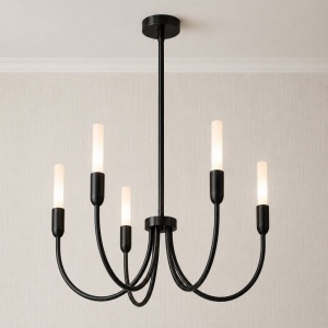 Candelabru cu 5 brate AUGUSTINE negru/alb - Img 3