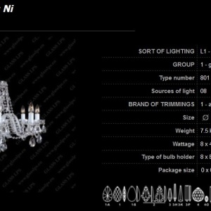 Candelabru cu 8 brate Cristal Bohemia L11 801/08/1-A - Img 3