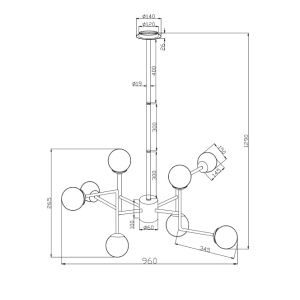 Candelabru design deosebit Erich nickel, 8L MYMOD221-PL-08-N - Img 3