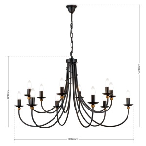 Candelabru design rustic cu 12 brate Giovanni LU 1632/6+6 Antik OR - Img 9