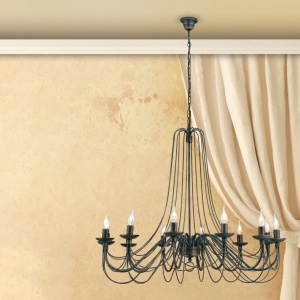Candelabru design rustic cu 12 brate Vela, Antik 117735 universul-luminii.ro