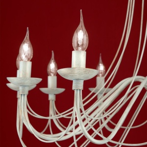 Candelabru design rustic cu 12 brate Vela, ivory 117715 universul-luminii.ro