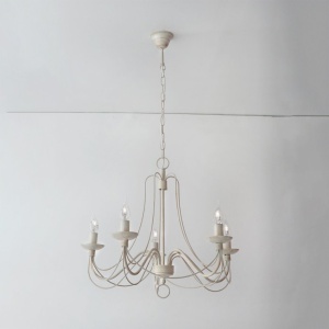 Candelabru design rustic cu 5 brate Vela, ivory 117705 universul-luminii.ro