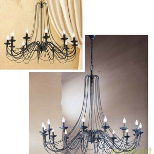 Candelabru design rustic cu 8 brate Vela, antik 44915 universul-luminii.ro