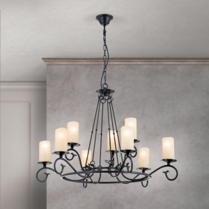Candelabru design rustic cu 9 brate Rusticka LU 1K/3615/6+3 Antik OR