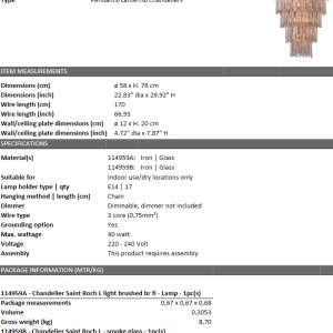 Candelabru dimabil Saint Roch L 196355 universul-luminii.ro