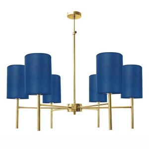 Candelabru din alama cu abajur albastru Sofis