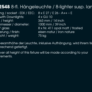 Candelabru din fier forjat cu 8 surse de lumina, design industrial HL 2548 49085 universul-luminii.ro