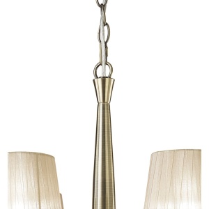 Candelabru elegant cu 6 brate Tiffany alama antique/ abajur soft bronz 219835 universul-luminii.ro