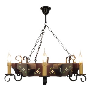 Candelabru fabricat manual din lemn pictat Queen 6L 175035 universul-luminii.ro