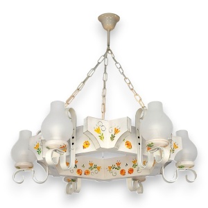 Candelabru fabricat manual din lemn pictat Queen 6L 201625 universul-luminii.ro