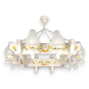 Candelabru fabricat manual din lemn pictat Queen 8L 231675 universul-luminii.ro