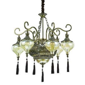 Candelabru LUX design clasic cu 6 brate, din alama finisaj antichizat, HAREM SP9 116006