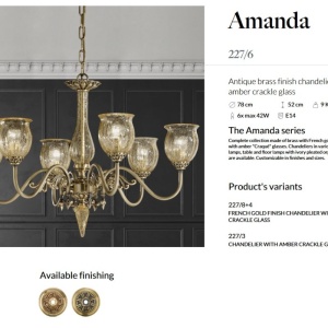 Candelabru LUX design clasic realizat manual Amanda 6L 144325 universul-luminii.ro