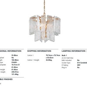 Candelabru LUX design deosebit PIEMONTE lucrat manual, cu 4 surse de lumina - Img 5