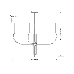Candelabru modern realizat manual din alama Mussa 3L - Img 2