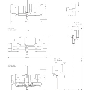 Candelabru modern realizat manual din alama Seti 8L 187605 universul-luminii.ro