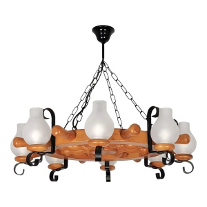 Candelabru rustic fabricat manual din lemn 8 brate Timona WOOD-TI-SP8D50 178085 universul-luminii.ro