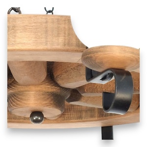 Candelabru rustic fabricat manual din lemn diam.50cm, 8 brate Roata WOOD-RO-SP8D50 178045 universul-luminii.ro