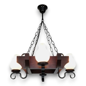 Candelabru rustic fabricat manual din lemn dim.50x50cm, 4 brate Queen WOOD-QU-SP4 577555 universul-luminii.ro