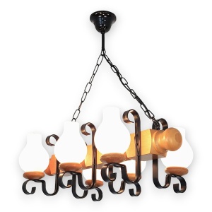 Candelabru rustic fabricat manual din lemn Rustic WOOD-RU-SP6 - Img 13