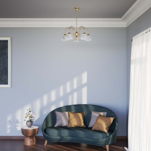 Candelabru stil neoclasic din alama si sticla Elide - Img 12