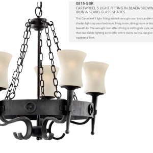 Candelabru stil rustic Cartwheel 5L 0815-5BK SRT - Img 5