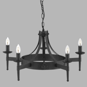 Candelabru stil rustic Cartwheel 5L 2425-5BK SRT - Img 2