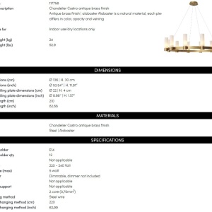 Candelabru XL elegant design LUX Castro 136cm 222795 universul-luminii.ro