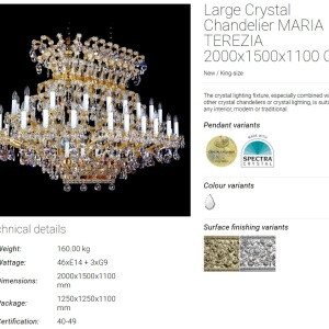Candelabru XXXL design LUX Cristal Bohemia Exclusive MARIA TEREZIA CE 74885 universul-luminii.ro
