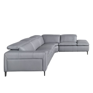Coltar 5 locuri, Functia Relax, Sezlong Dreapta, Cowhide gri - Img 2