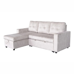 Coltar extensibil, catifea champagne beige, APARTMENT 205cm - Img 2
