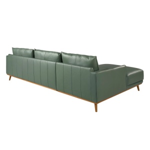 Coltar LUX design italian cu sezlong stanga Cowhide verde - Img 3