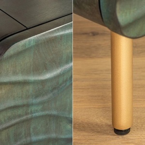 Comoda cu fronturi 3D design ondulat WAVE 160cm, turcoaz - Img 6