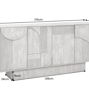 Comoda cu model optic 3D, Lemn, ART DECO 170cm - Img 2