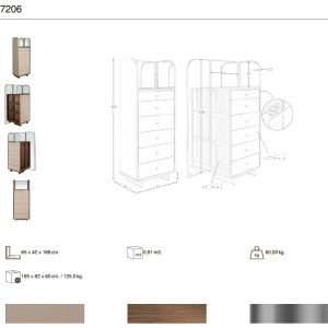 Comoda cu oglinda, sertar cu spatiu pentru ceasuri si bijuterii Chiffonier - Img 7