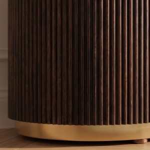 Comoda design retro Gatsby 120m, lemn maro cu marmura alba - Img 7