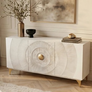 Comoda design vintage Golden Sunset 140cm alb - Img 5